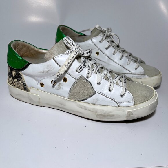 Philippe Model Distressed Leather Sneakers - Picture 2 of 16